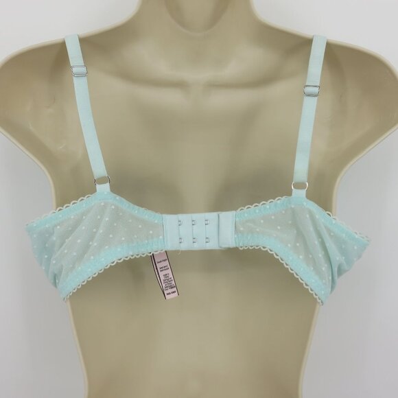 Victorias Secret 36D Dream Angels Lined Demi Blue Floral Lace Bra Underwire - Picture 5 of 16